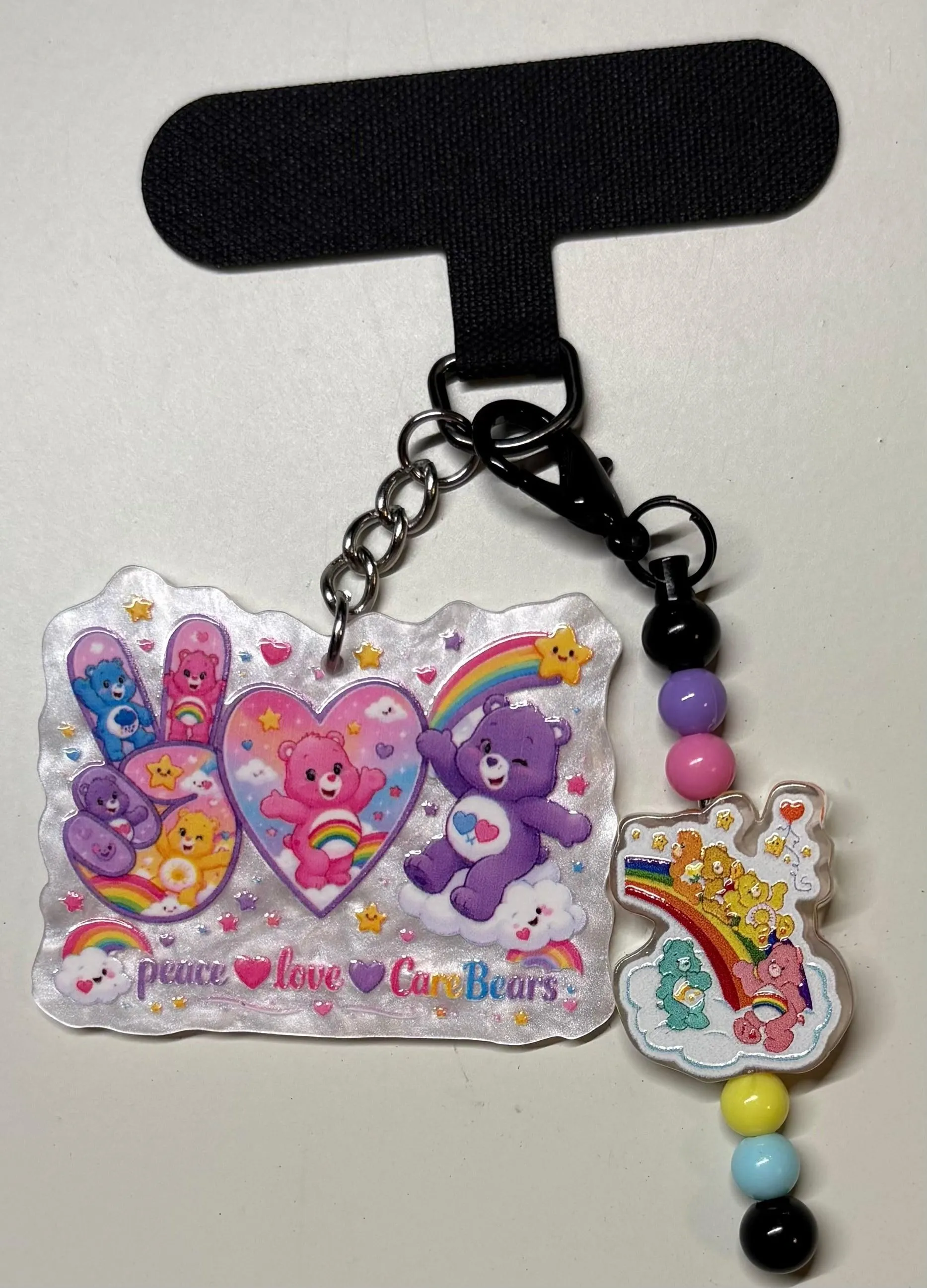"Peace, Love, Care Bears" Maximalist Phone Charm 🌈