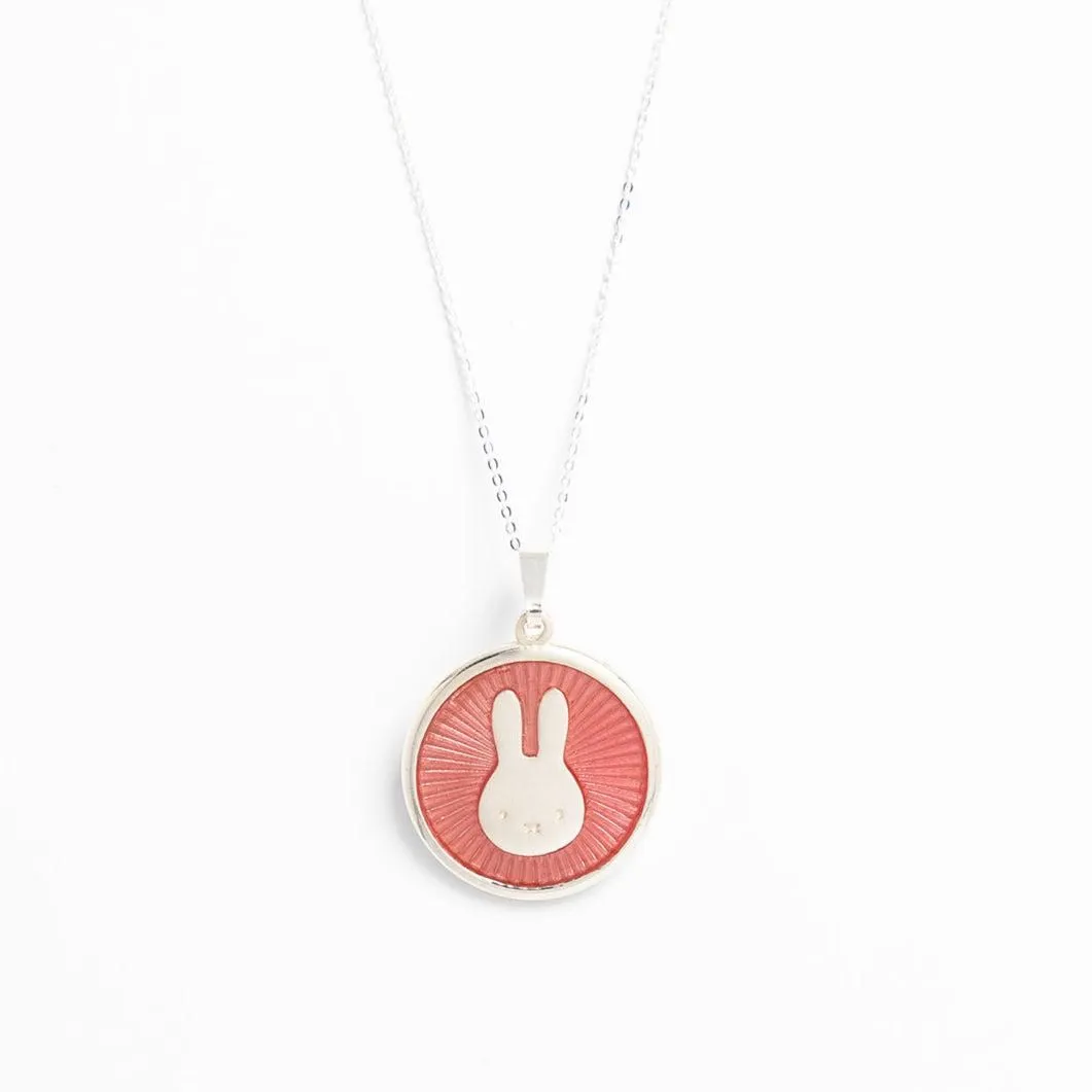 Miffy Red Enamel Disc Necklace (Sterling Silver)