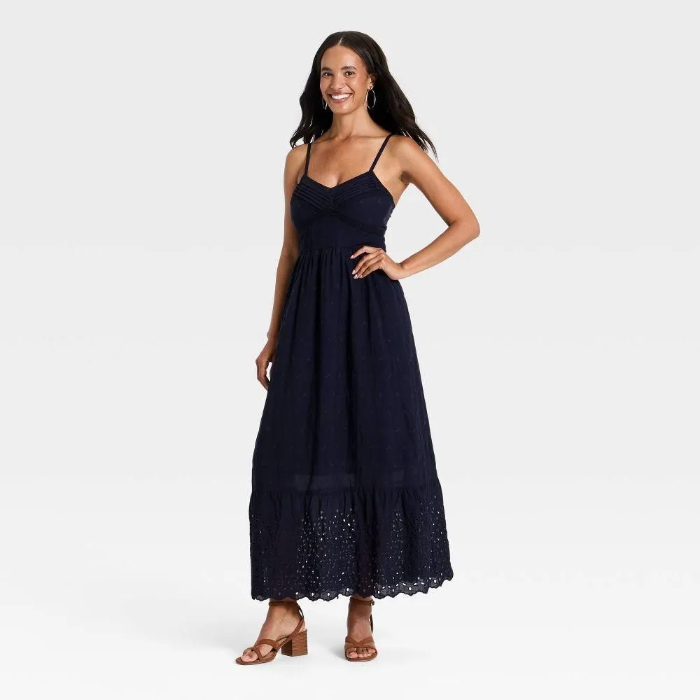 New without Tags - Women's Cami Midi Sundress - Universal Thread Navy Blue XS