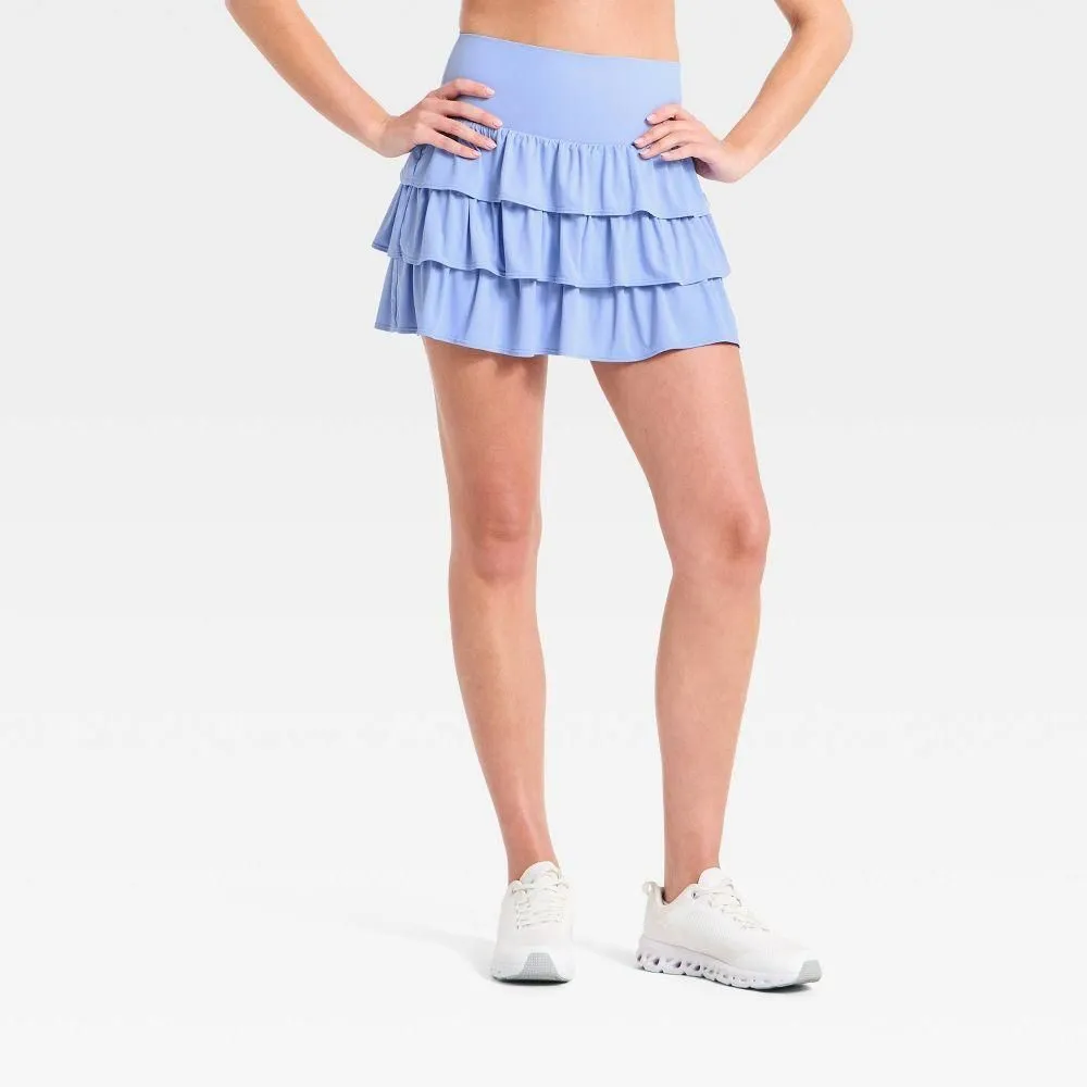 New without Tags - Women's Layered Ruffle Skort - JoyLab Periwinkle Blue XXL