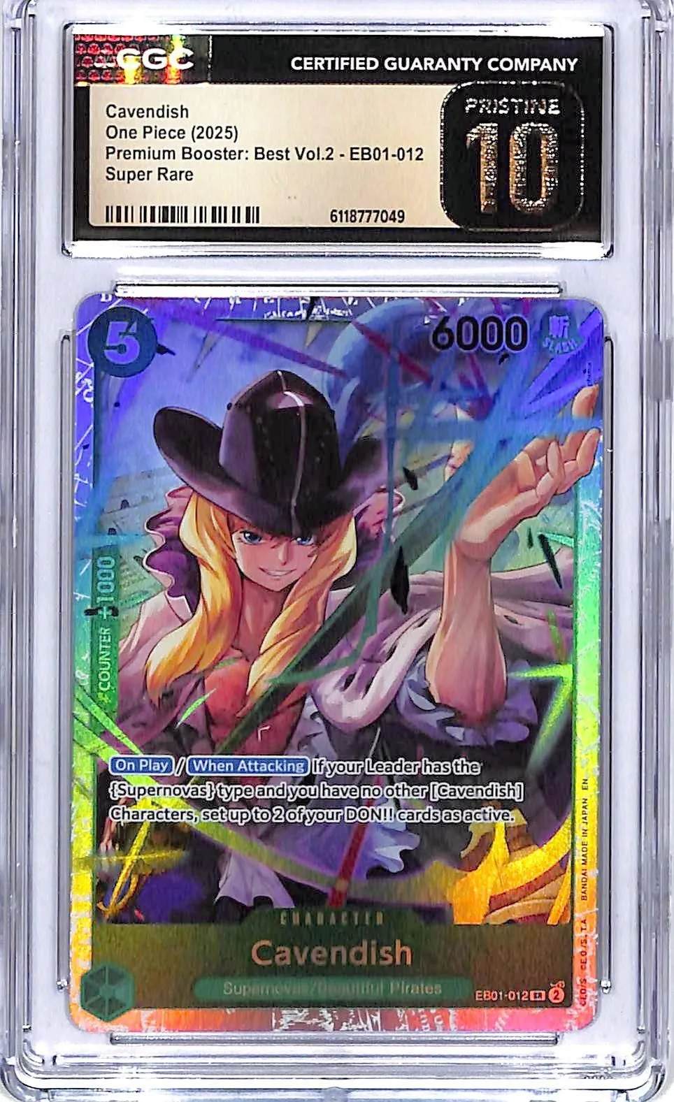 One Piece Premium Booster Best Vol 2 EB01 Cavendish 012 CGC 10 Pristine