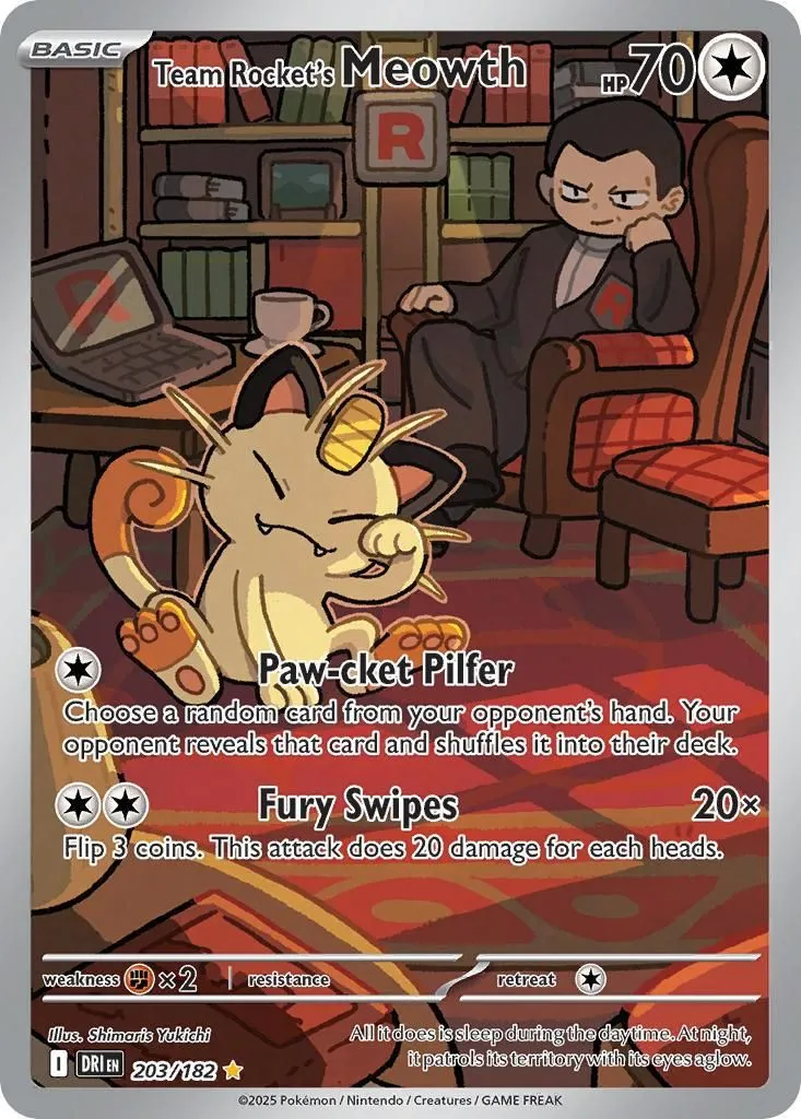 Team Rocket's Meowth 203/182