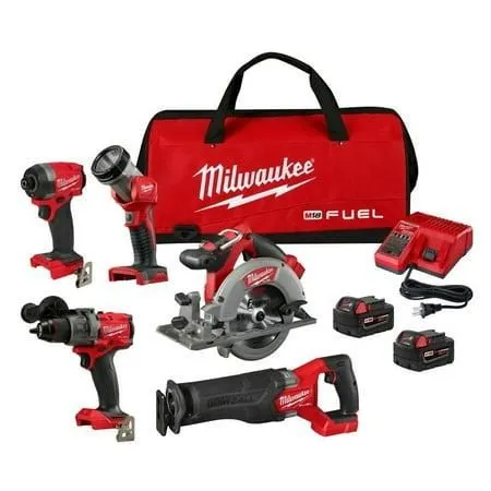 Milwaukee 3697-25 Combo Kit M18 Fuel 18 V 5 amps Cordless Brushless
