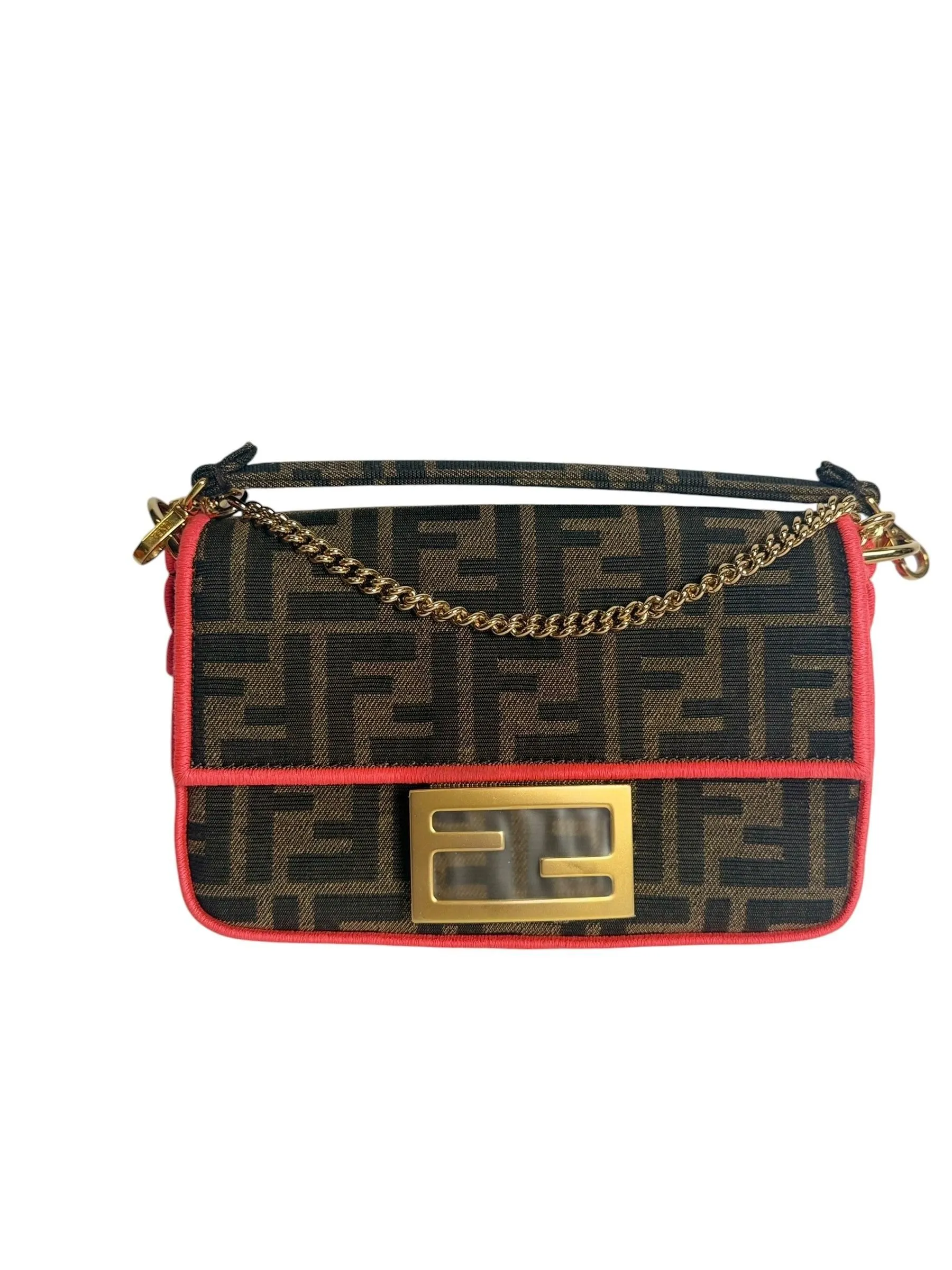 Fendi Small Baguette Pink Trim