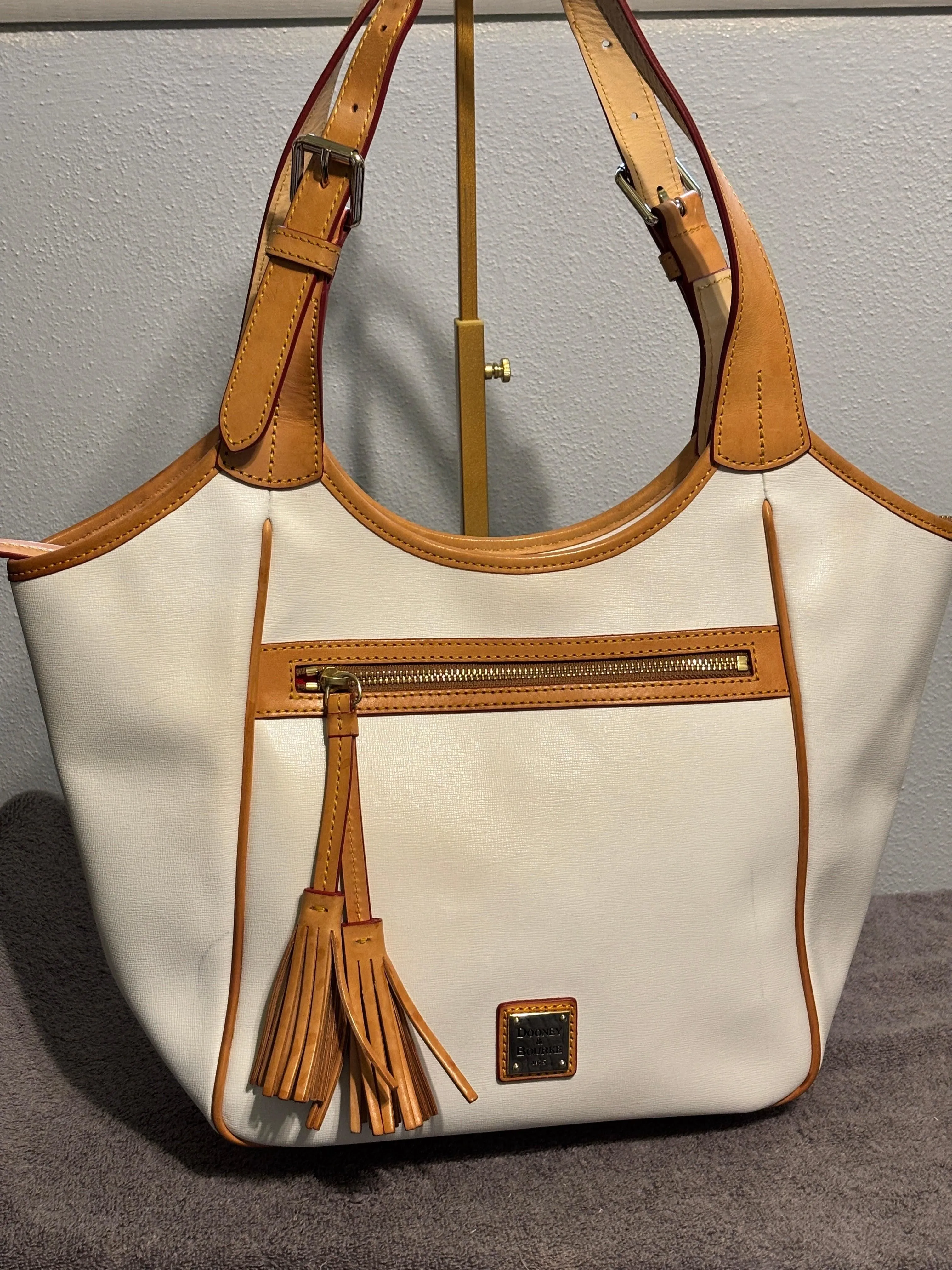 Dooney & Bourke Maddie Saffiano Leather Shoulder Bag White Natural
