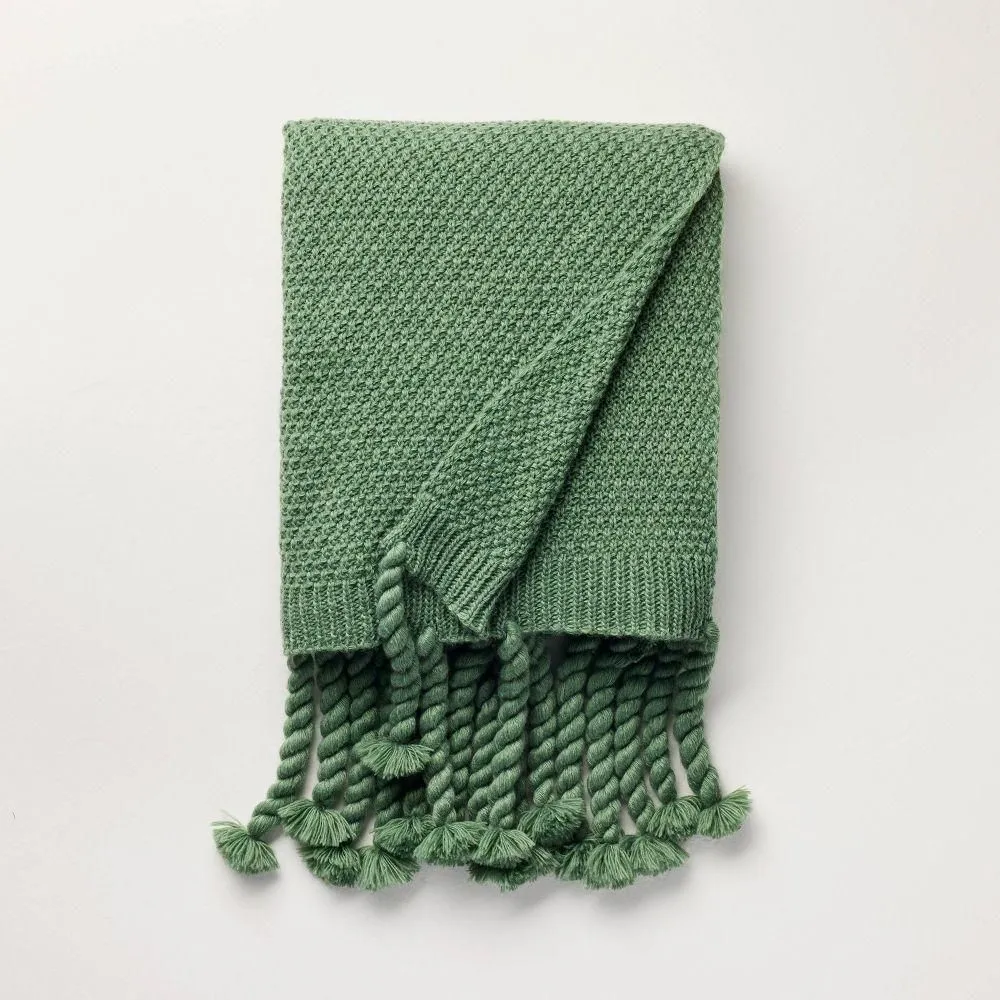 New without box - Knit Throw Blanket Green - Hearth & Hand with Magnolia