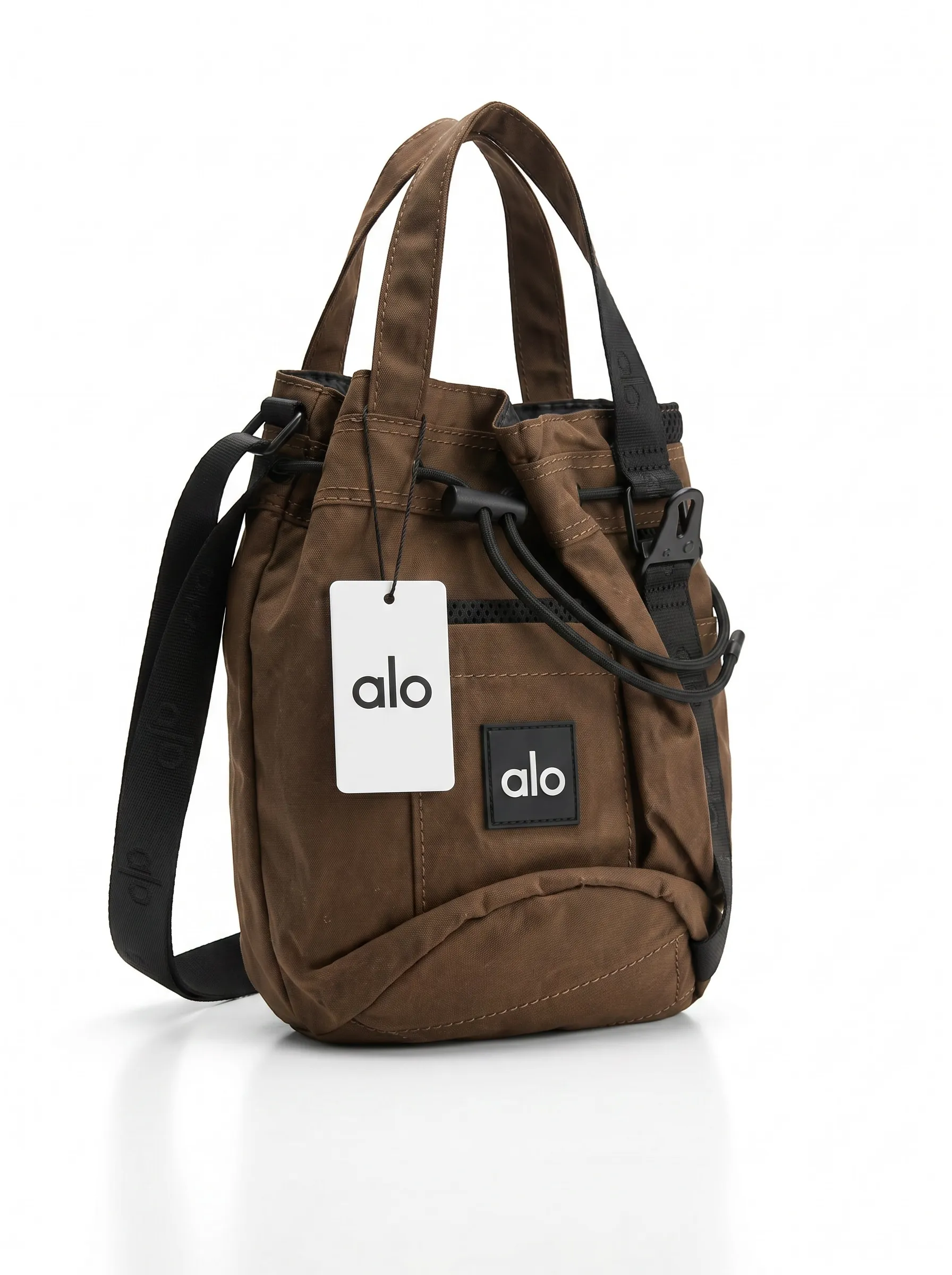 Alo Yoga Utility Cross Body Bucket Bag — Espresso Brown — Drawstring Crossbody — OS — NWT — MSRP $128