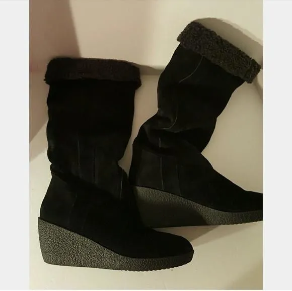 Product image for LOFT Ann Taylor Tall Wedge Suede Boots size 8.5 M