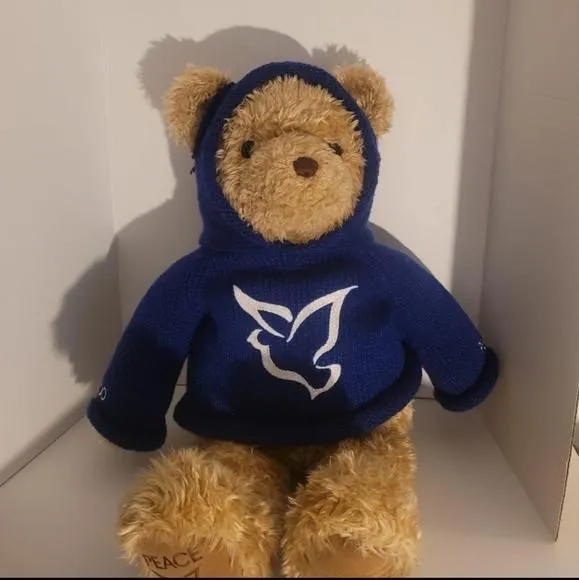 Product image for Vtg Limited Edition Gund Teddy Bear Millenium Peace  26” Blue Sweater 1999-2000