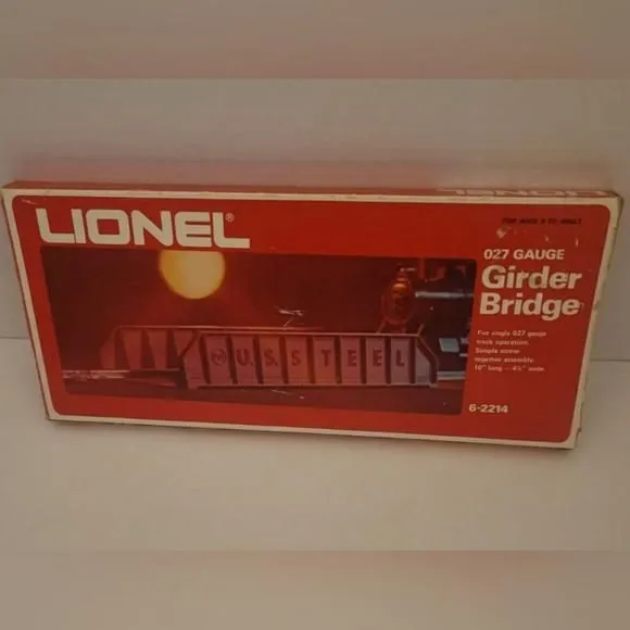 Product image for 🔥New Vtg Lionel 6-2214 027 Gauge Single Track Girder Bridge 70's to 80's Rare