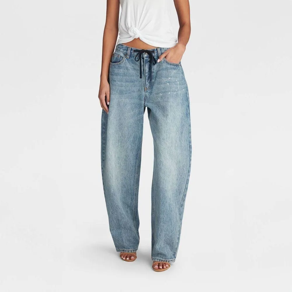 New without Tags - Size: 16 - KBB by KAHLANA Women's Mid-Rise Barrel Leg 'The Lynnox Jean' - Blue