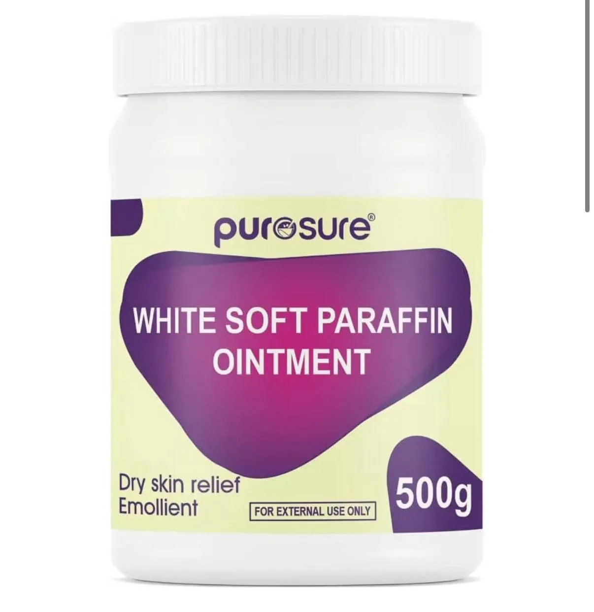 Purosure White Soft Paraffin Moisturising Cream 500g