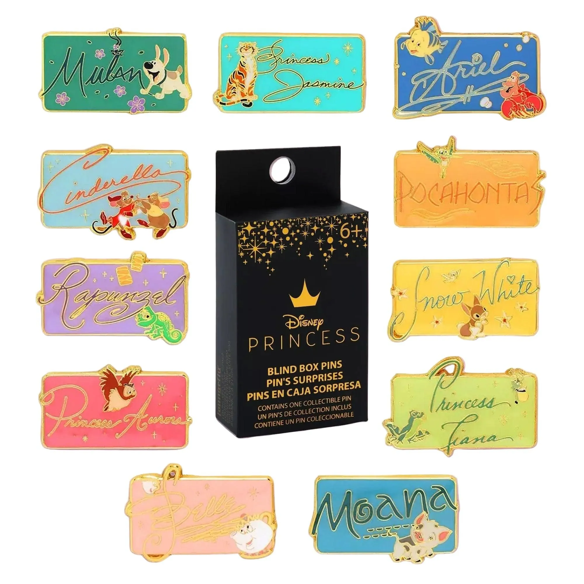 Disney Princess Signature License Plates Blind Box Mystery Pin - Loungefly - Pins