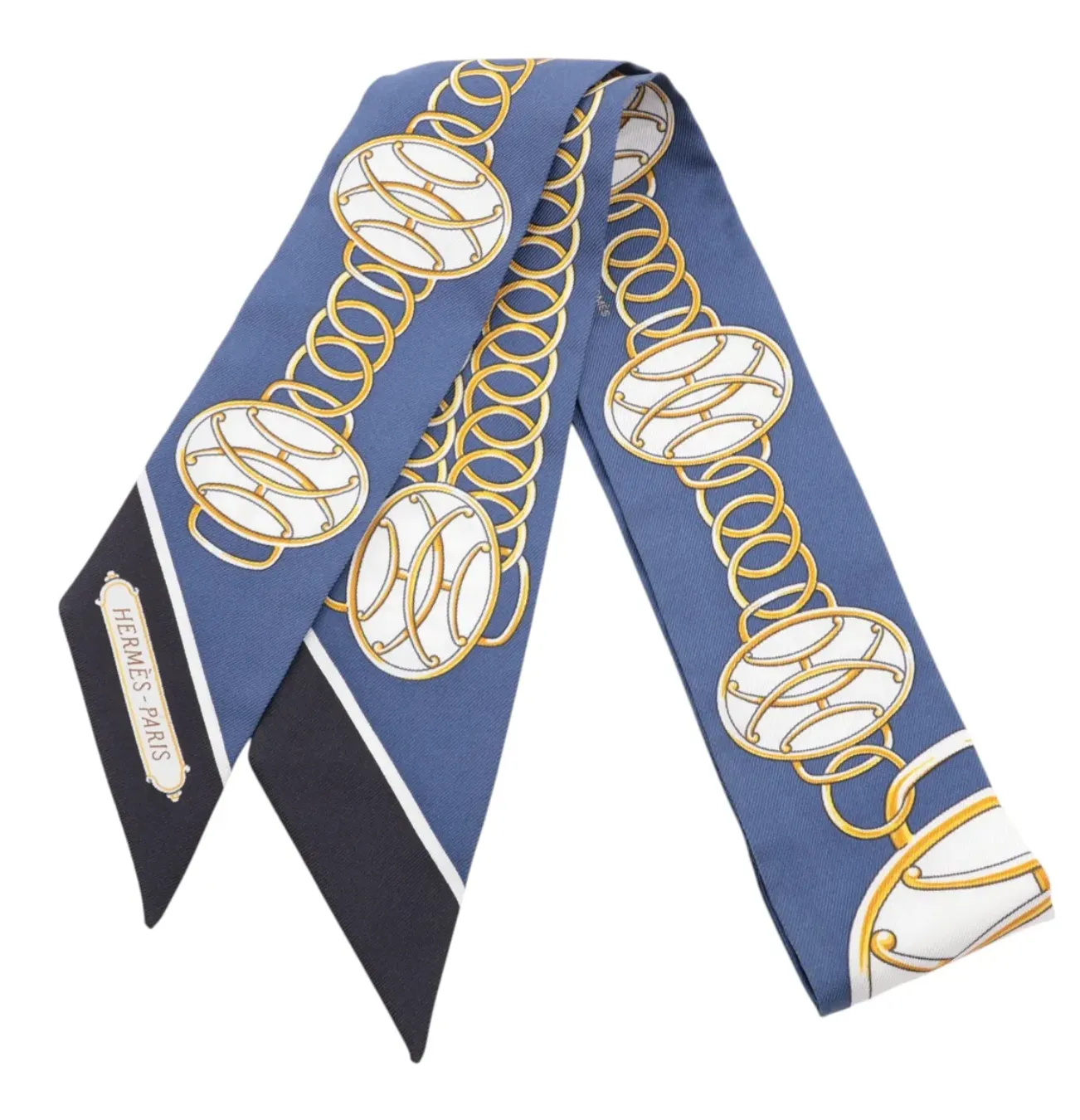 Hermes Blue Lift Profile Twilly Scarf 0625-2571