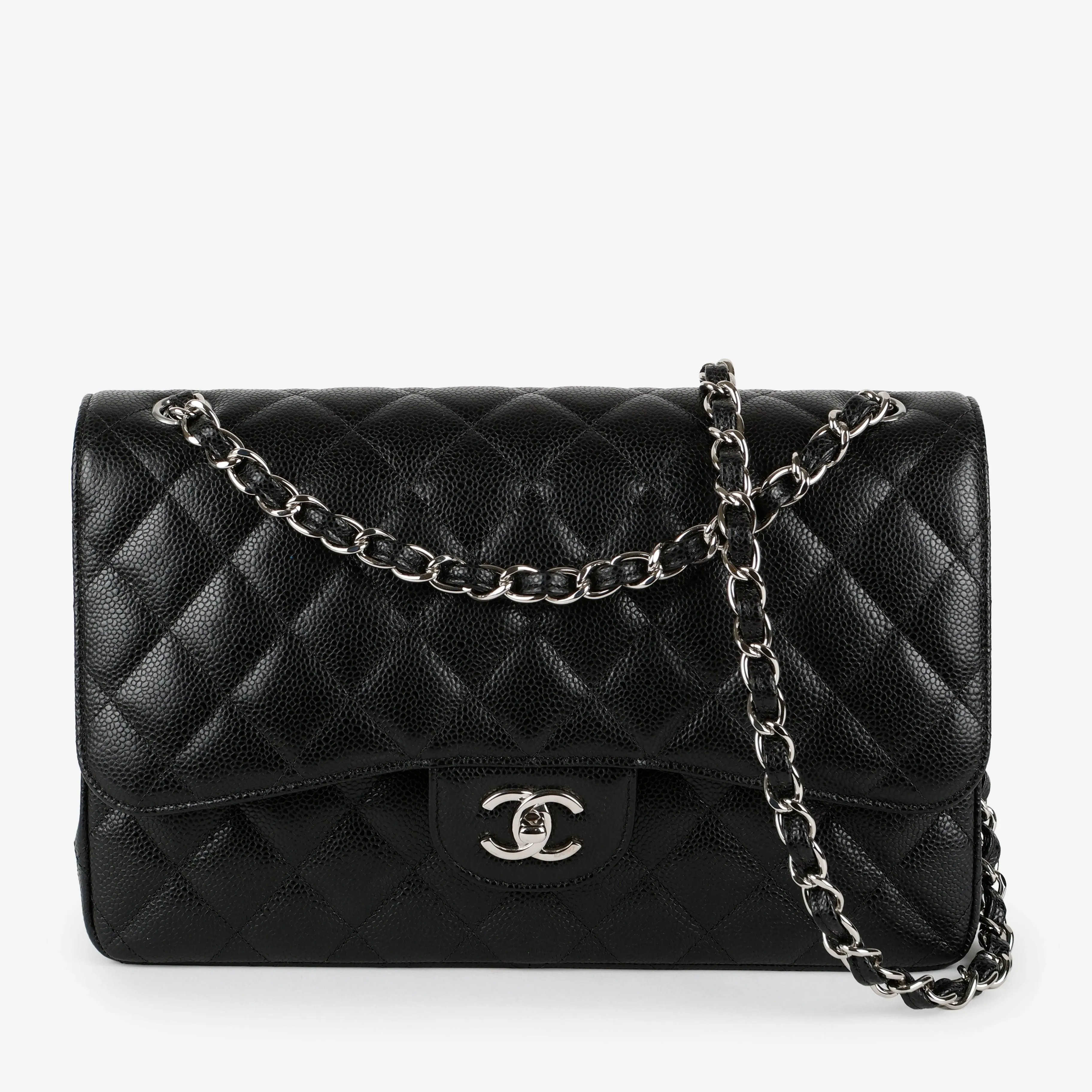 Jumbo Double Flap, Black Caviar