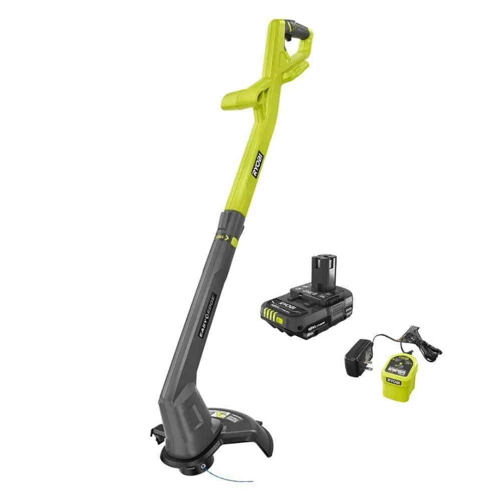 RYOBI ONE+ 18V 10 in. Cordless Battery String Trimmer/Edger with 2.0 Ah