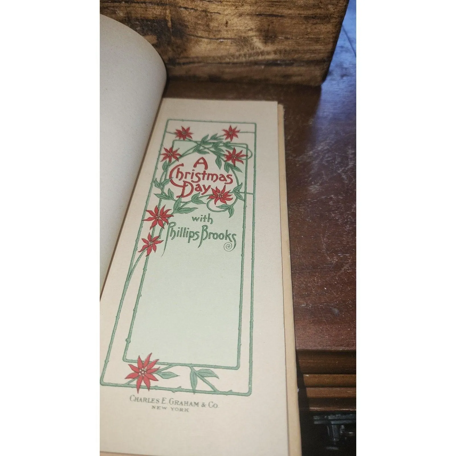 Antique book "A Christmas Day with Phillios Brooks"
