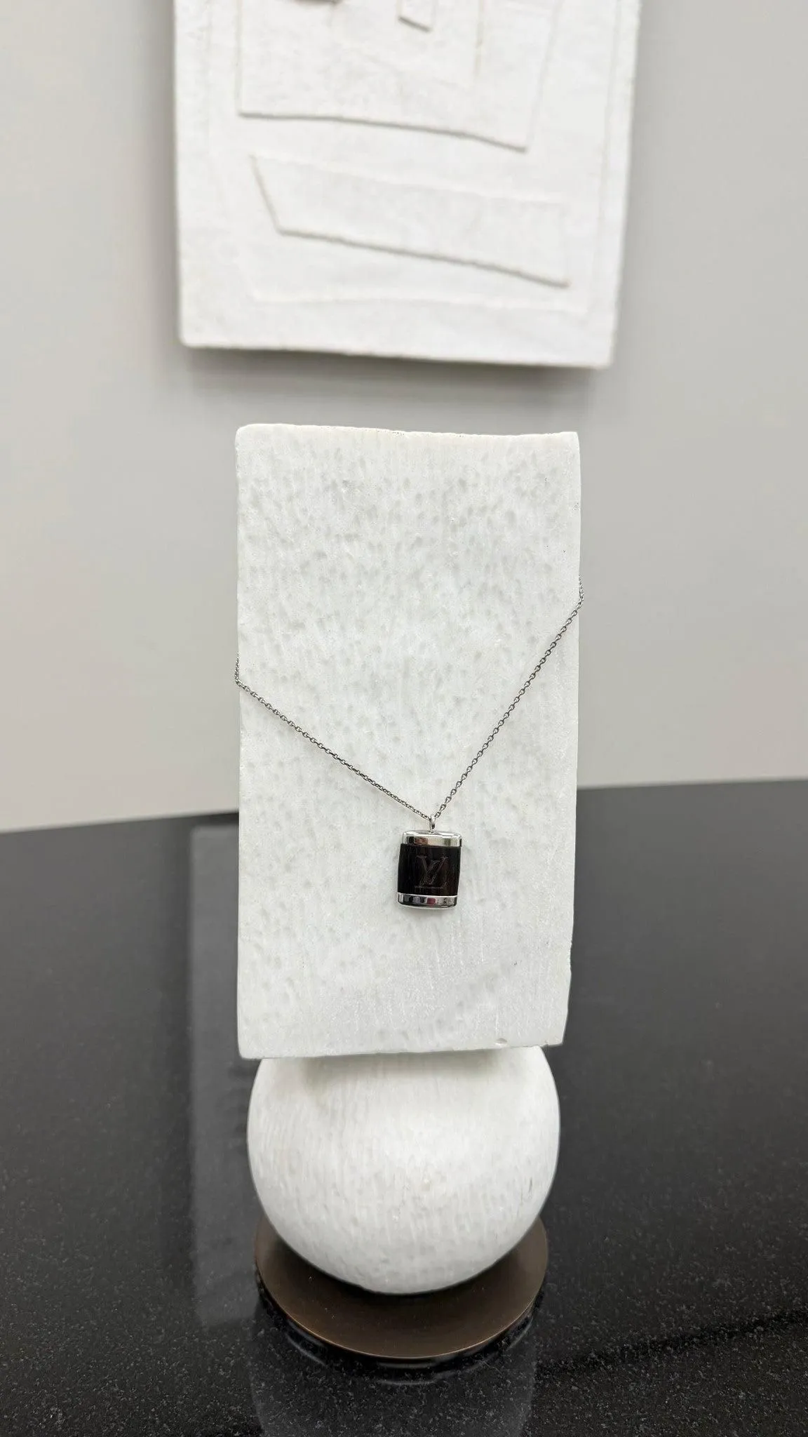 Louis Vuitton Wood And Silver Pandantif Bois Necklace