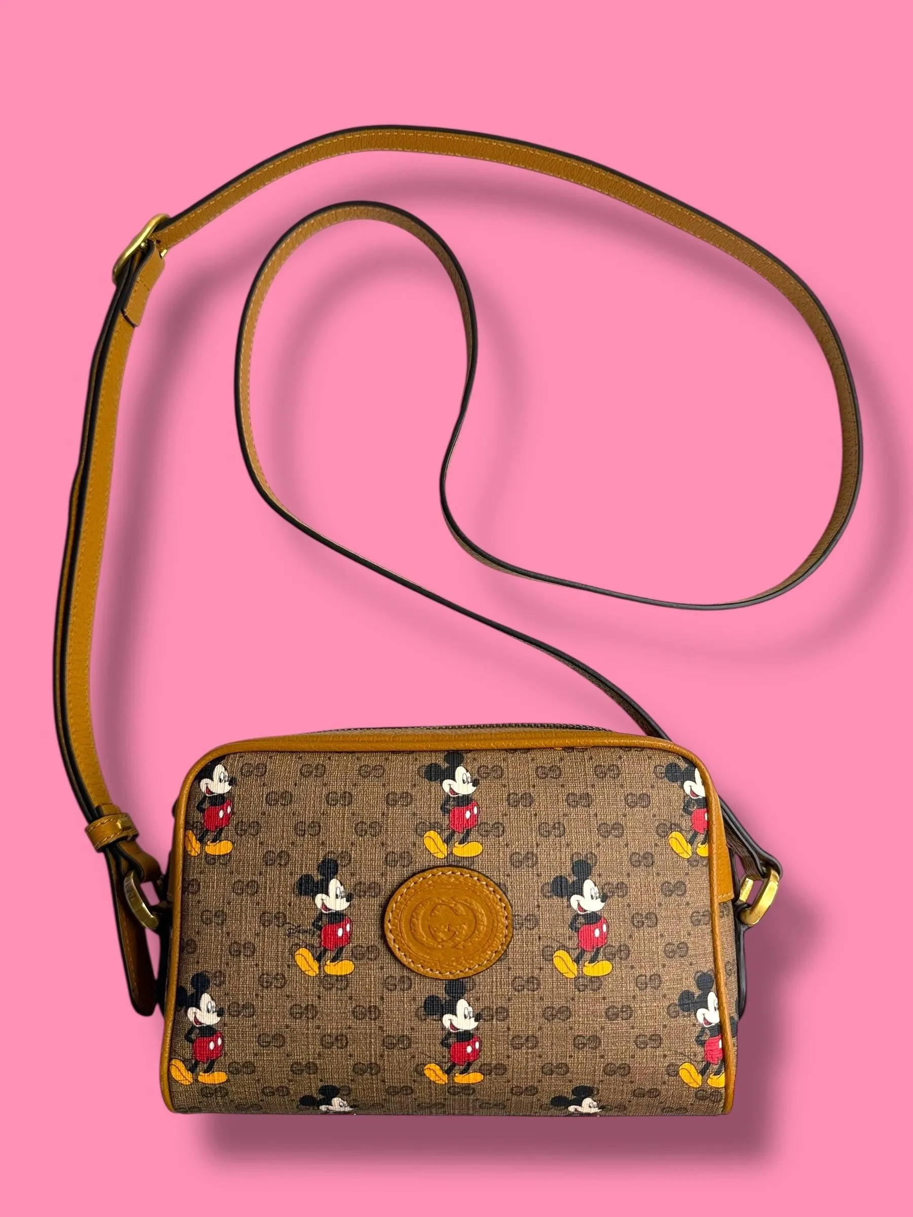 TBC143 GUCCI x DISNEY GG Supreme Canvas Mickey Mouse Camera Bag