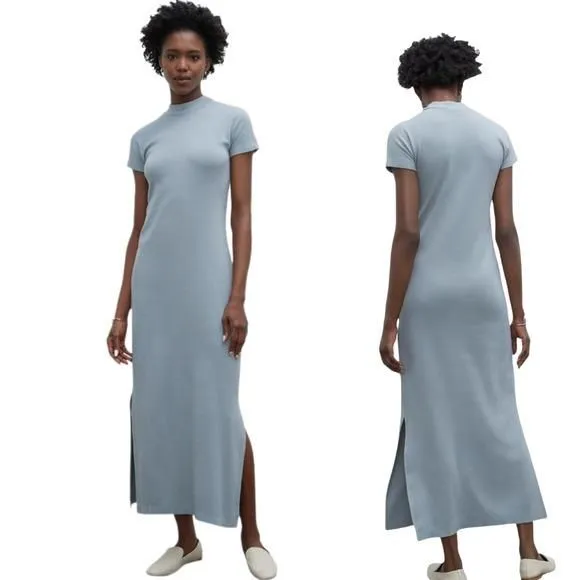 Club Monaco TeaDyed Mockneck Ribbed Maxi Column Dress Sz Medium Cloud Blue  Green  Whatnot: Shop, Sell, Connect