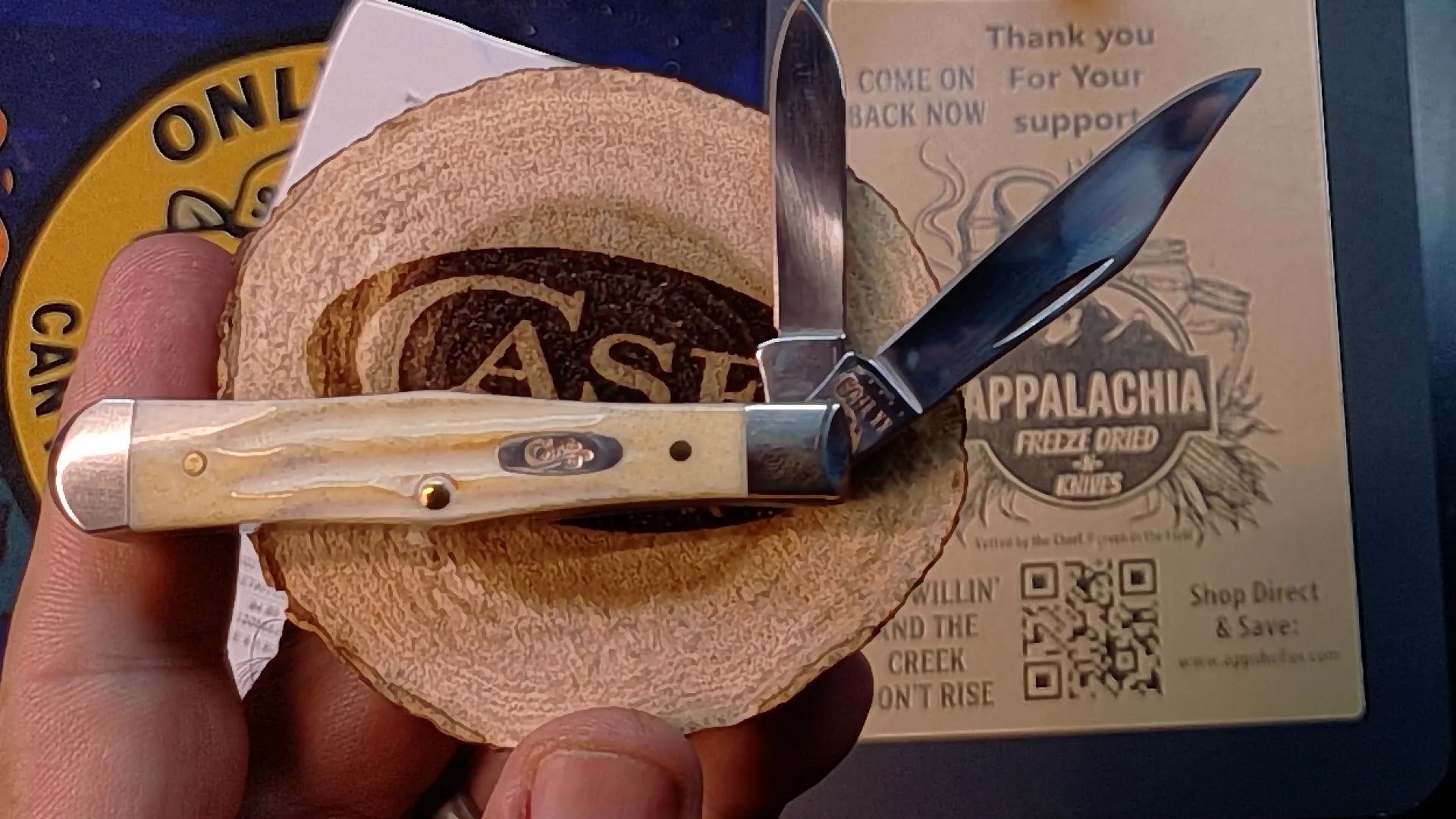 W.R. Case & Sons Burnt Natural Bone Small Swell Center Jack 25191 NIB