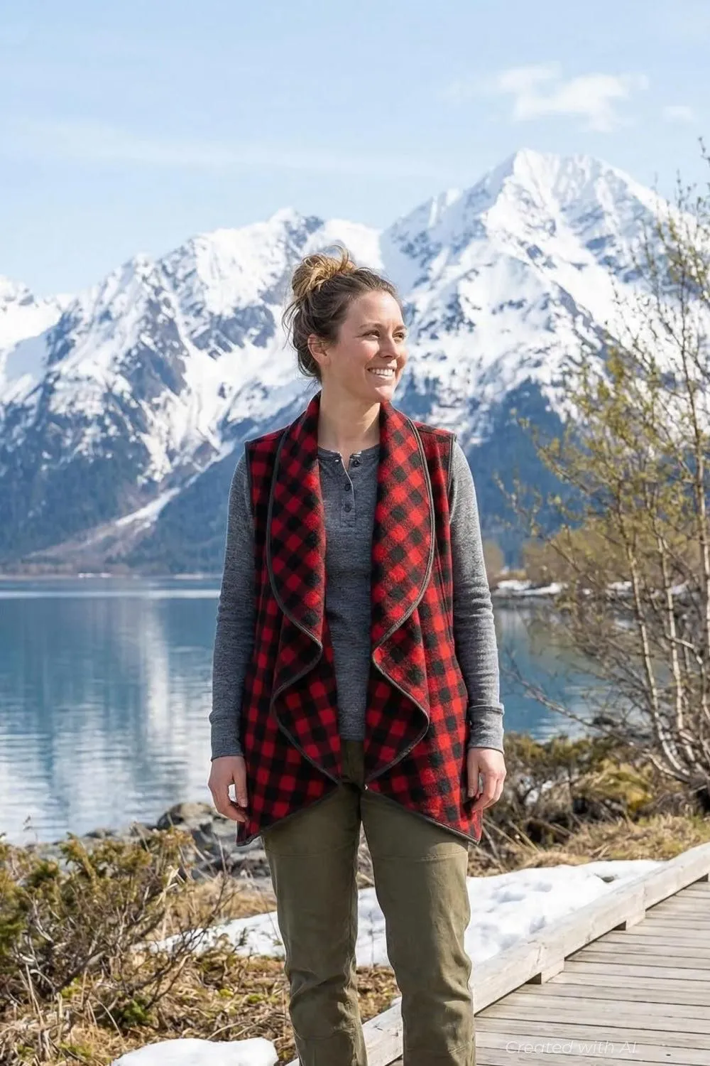 Waterfall Vest - Red/black - FINAL SALE