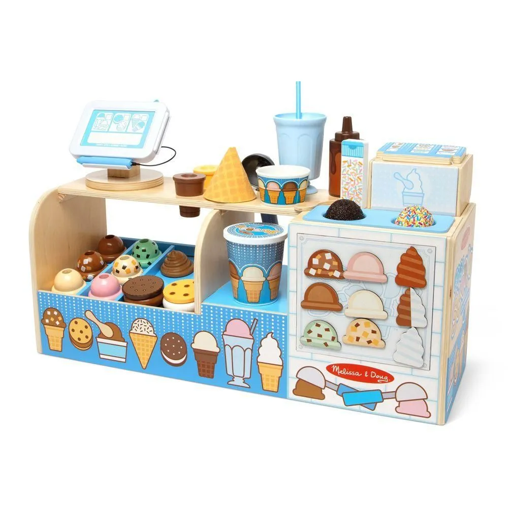Open-box - Melissa & Doug Wooden Cool Scoops Ice Creamery Play Food Toy