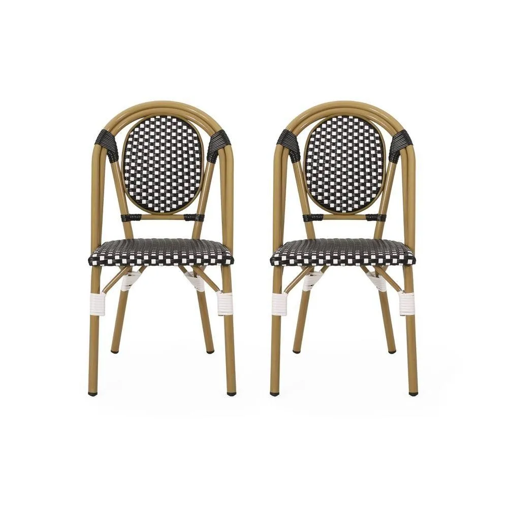Open-box - Christopher Knight Home Remi 2pk Outdoor French Cafe Chairs: UV