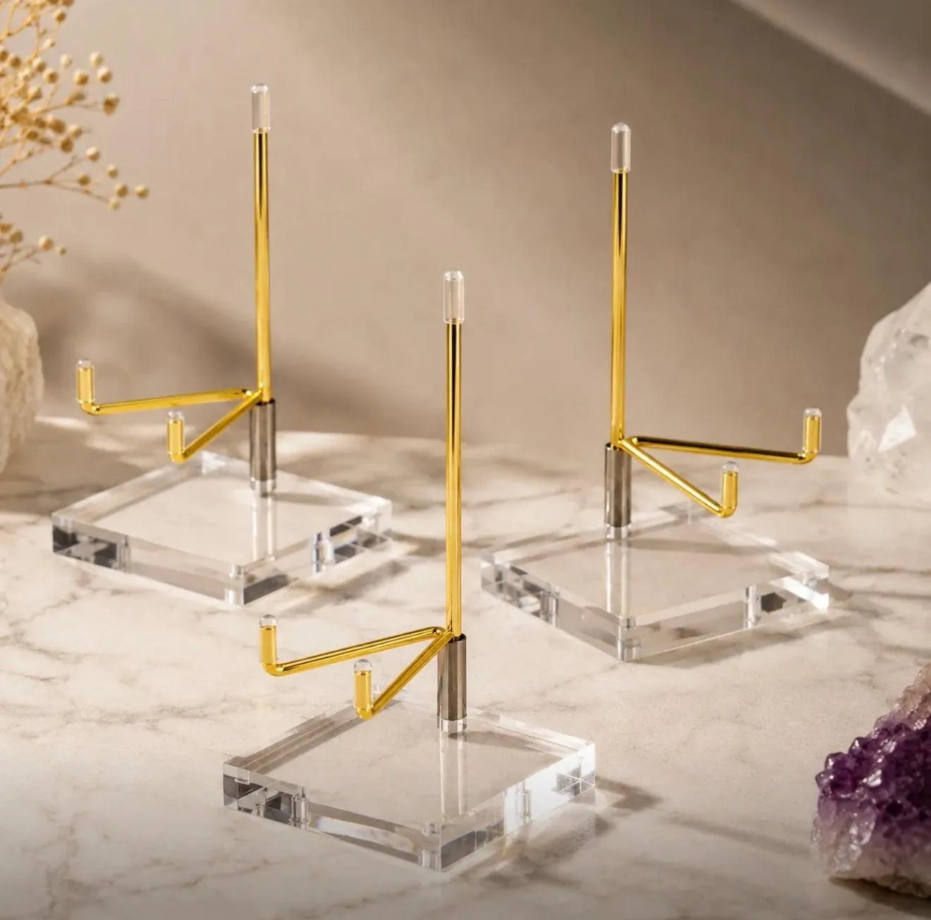 Acrylic and Gold Stand