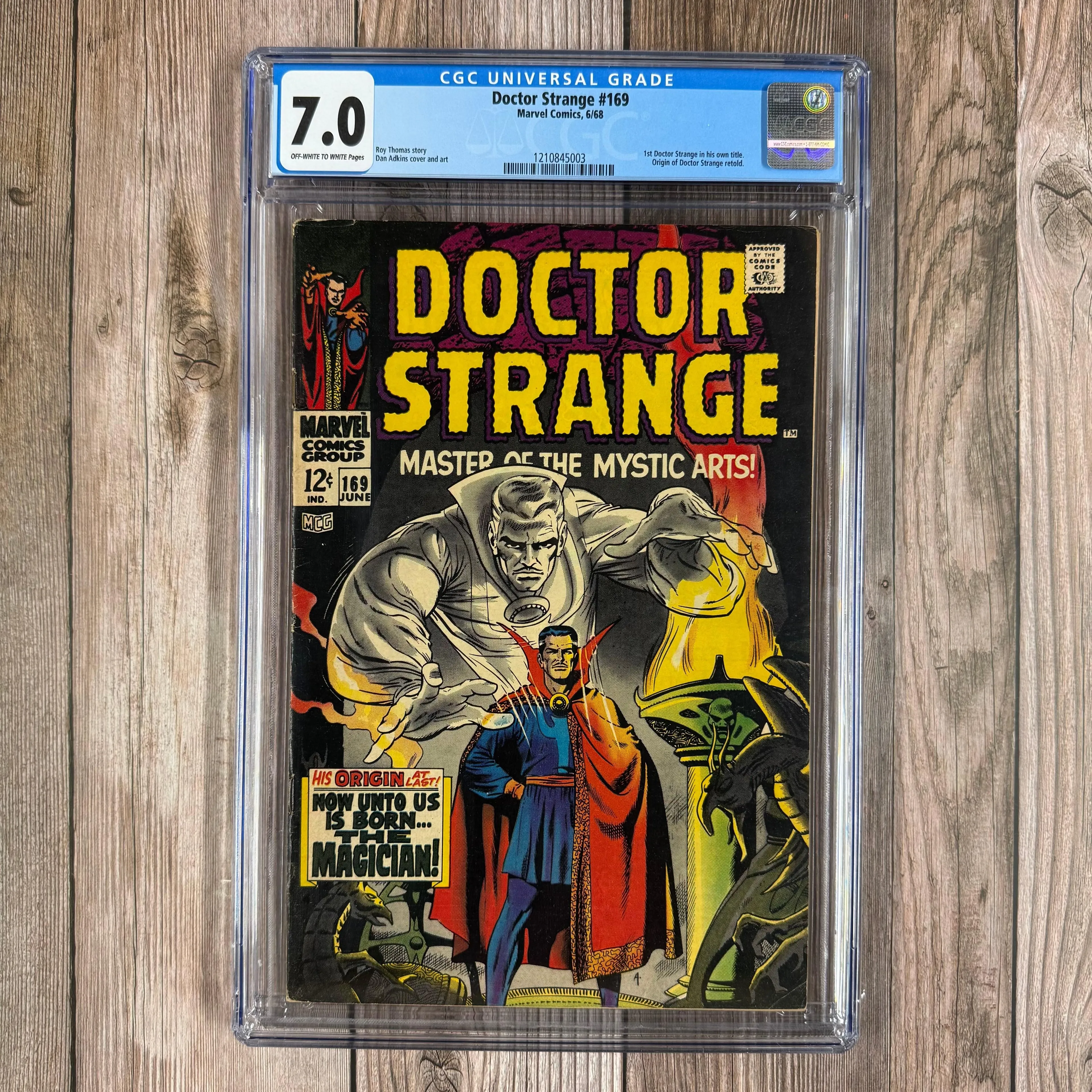 Doctor Strange #169 CGC 7.0 1st Solo-Titled Doctor Strange Issue, 1st appearance of Charles Benton (Cert 5003)