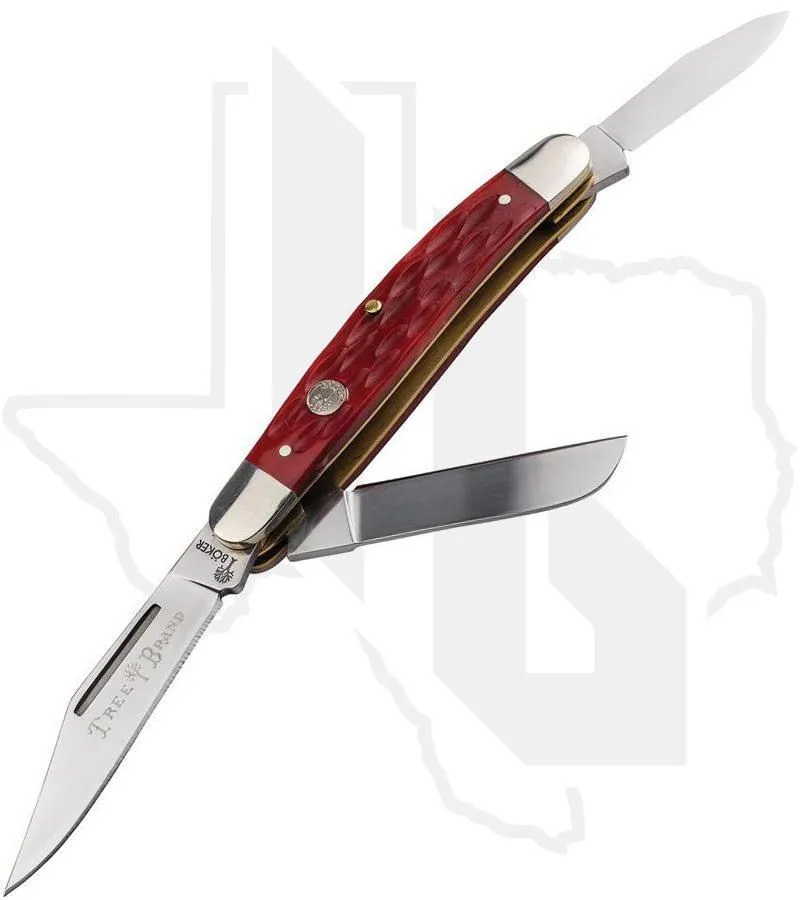 Boker Treebrand TS 2.0 Medium Stockman 110855 - Red, Jigged Bone