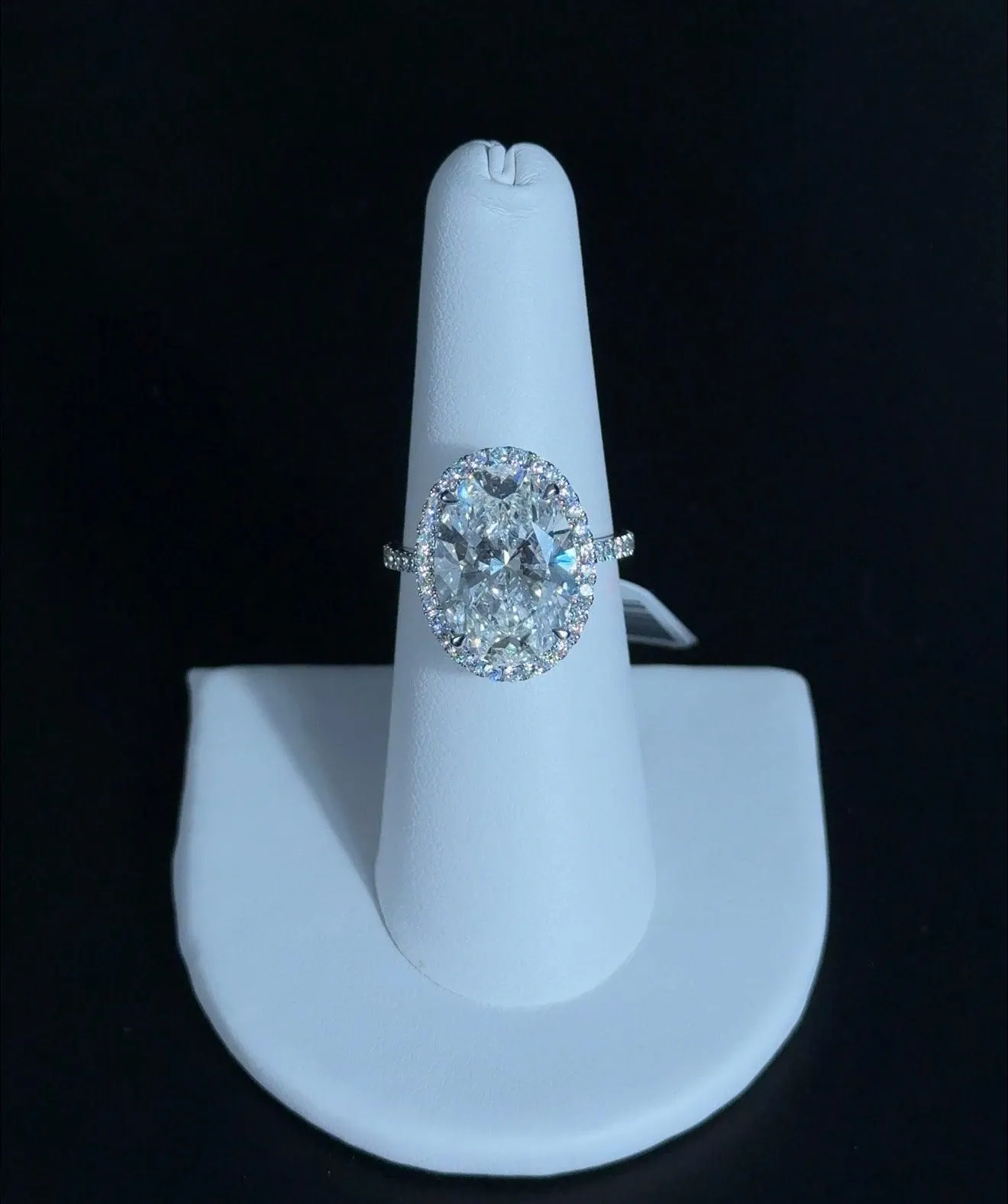 7.04ct Oval E VS1 Lab Diamond 14kt White Gold Ring RGF-483-4