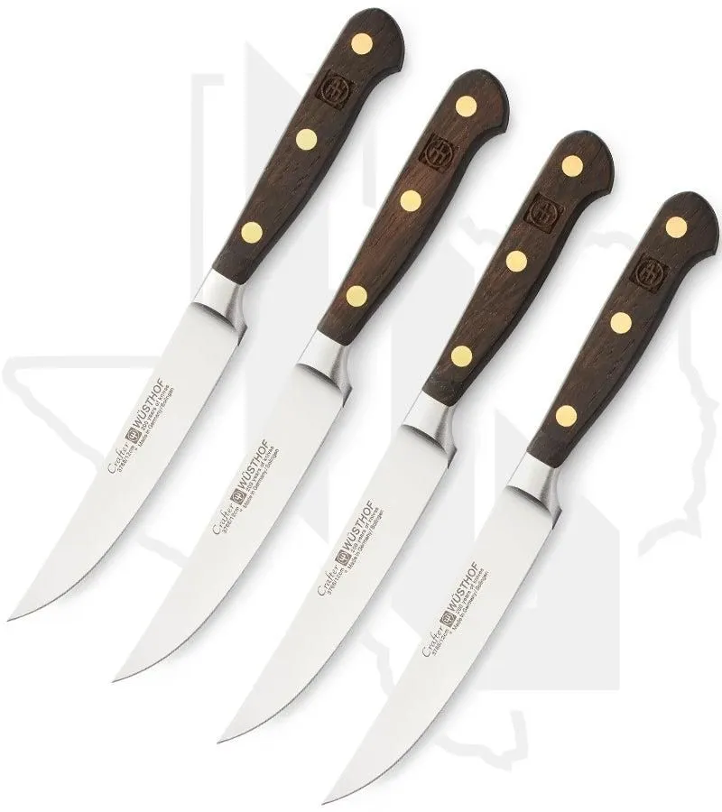 Wusthof Crafter 4 Pc Steak Knife Set 9738 - Smoked Oak Wood