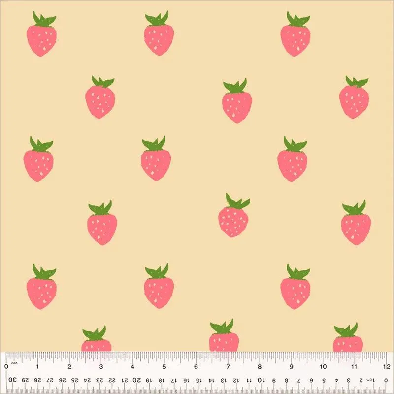 Berry in Ecru: Heather Ross 108" Wide Quilt Backing