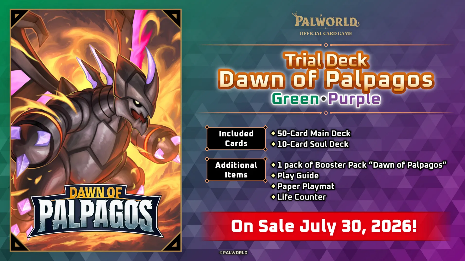 PALWORLD - Trial Deck "Dawn of Palpagos Green・Purple" (pre-order)