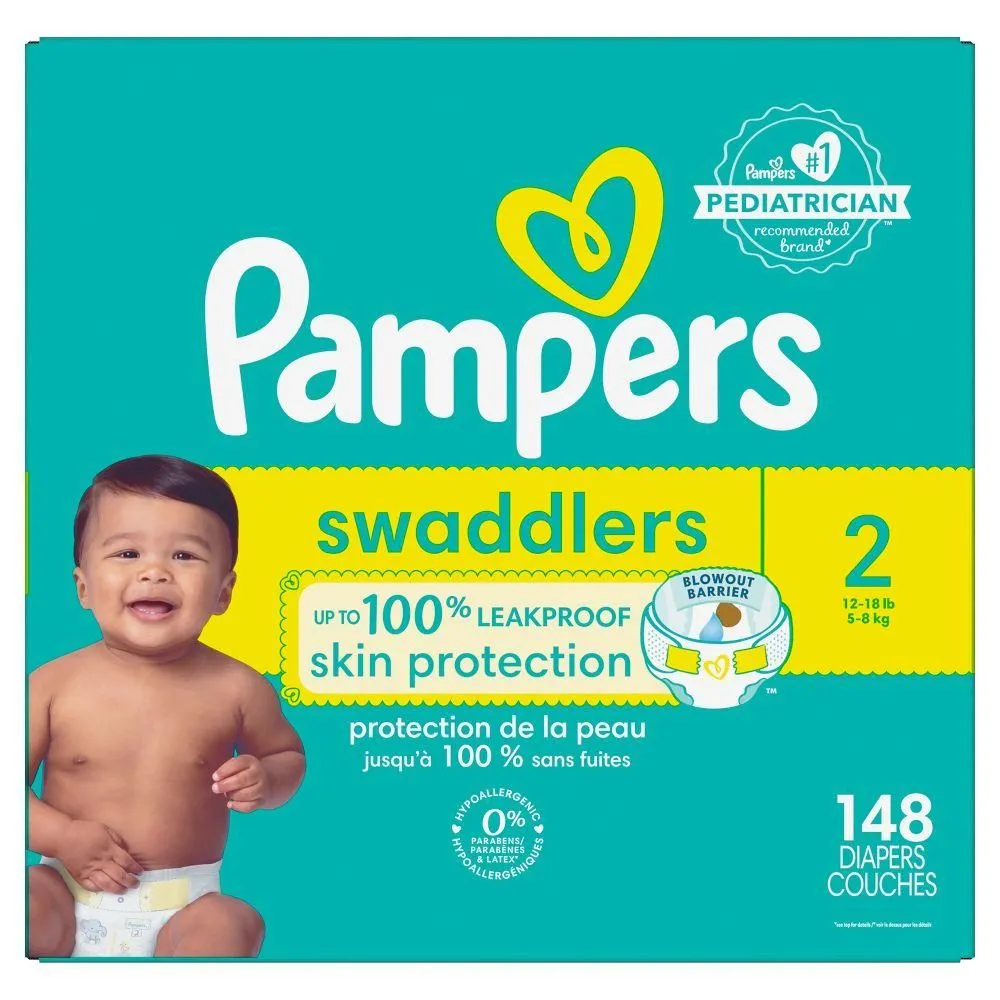 New without Tags - Pampers Swaddlers Diapers Enormous Pack - Size 2 - 148ct