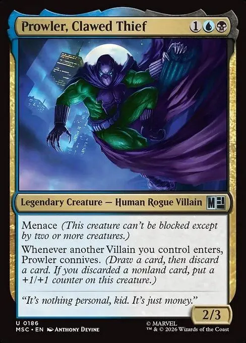 MSC, Prowler, Clawed Thief, Standard, 186, U, Near Mint, Normal, EN