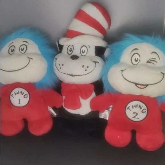 Product image for Aurora Plush Bundle of 3, 11 "Cat in the Hat and 8.5"  Reversible Thing 1 & 2