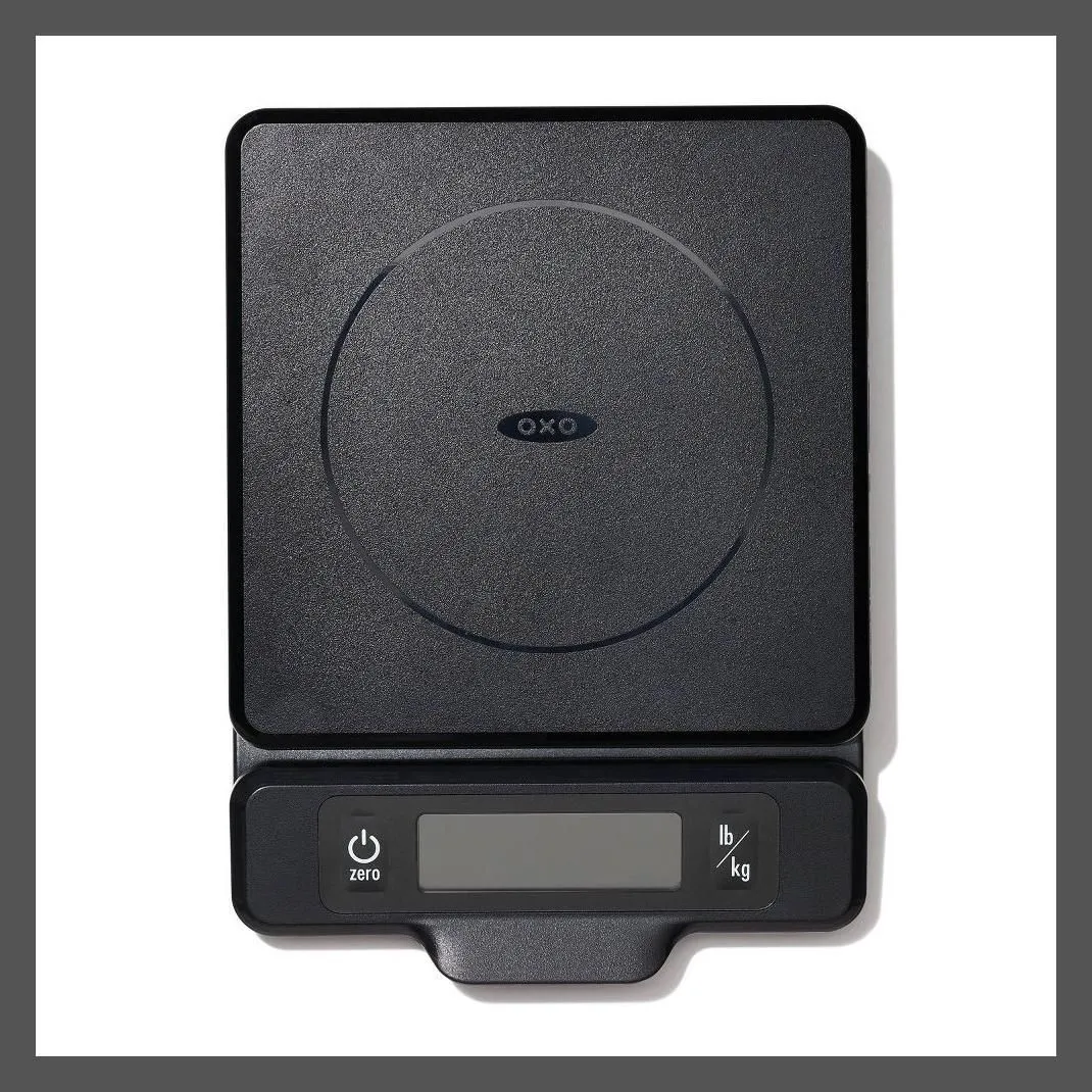 New without box - OXO Digital Food Scale Black 5Lb Pull Out Kitchen Backlit Battery Powered