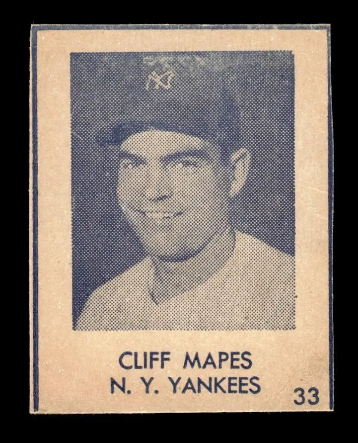 1948 Blue Tint (R346) #33 Cliff Mapes New York Yankees Poor HOF10009846