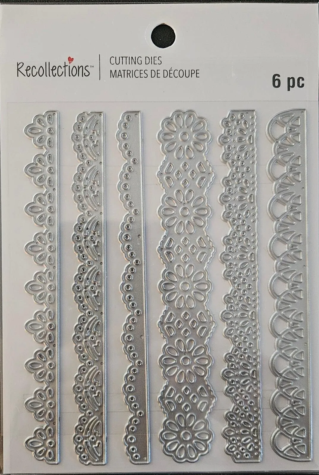 767493 Recollections Lace Border Metal Cutting Dies 6‑Piece Decorative Edge Set