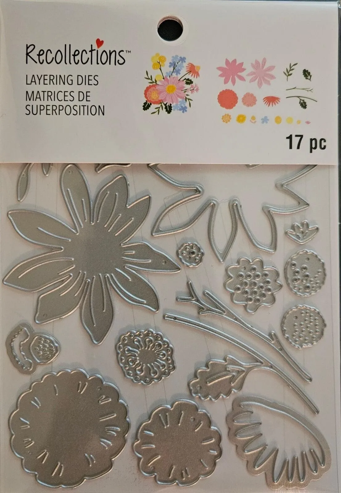 767479 Recollections 17-Piece Floral Layering Dies for Die Cutting Machines