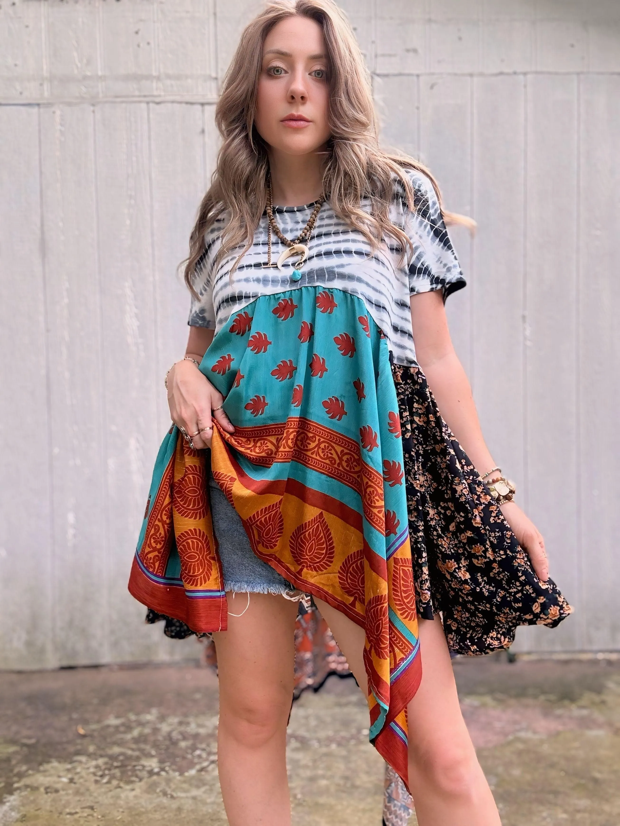Sandbar Tie Dye Tee Shirt Tunic - L/XL/2X