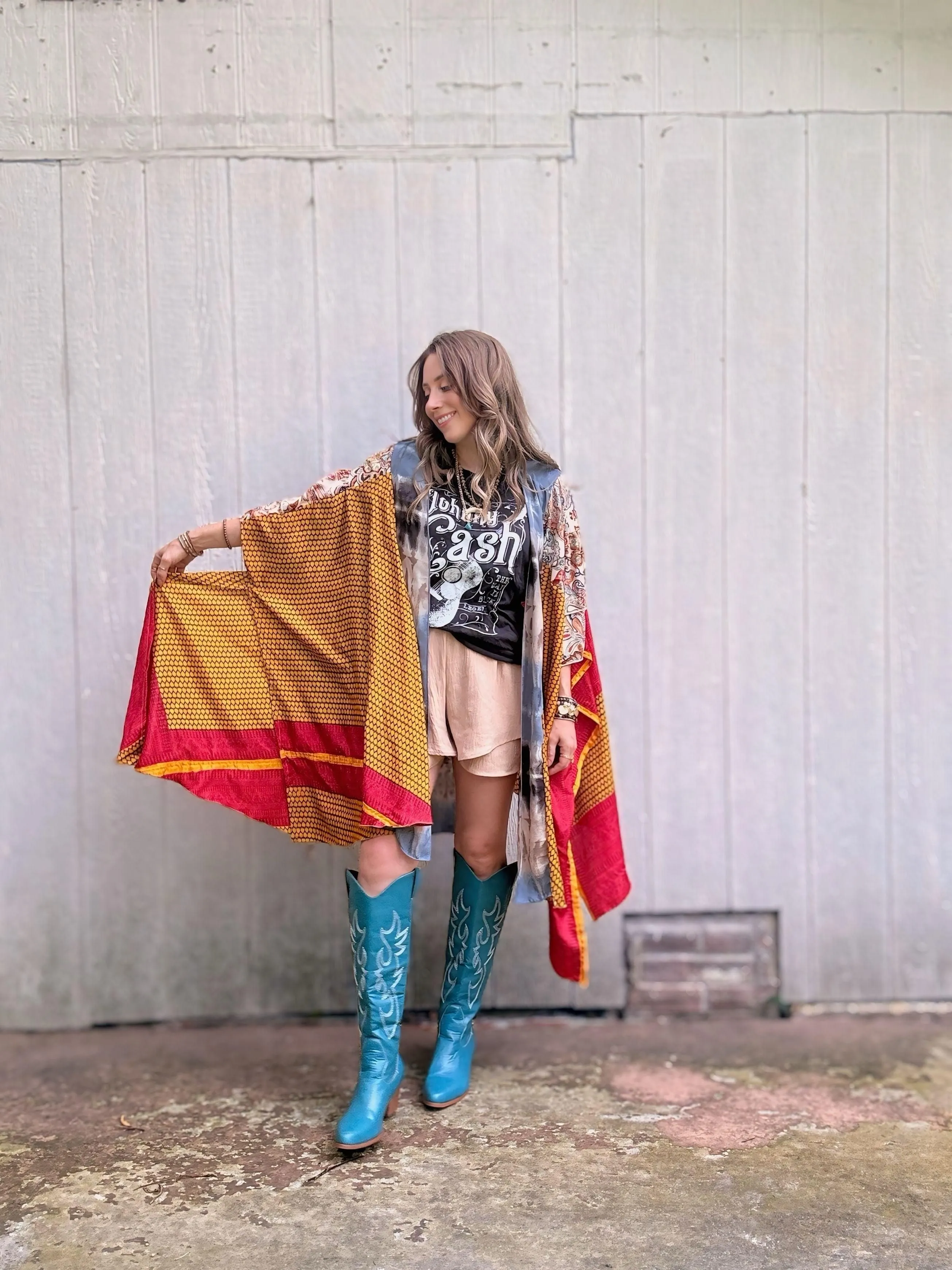 Windswept Long Boho Kimono - Free Size