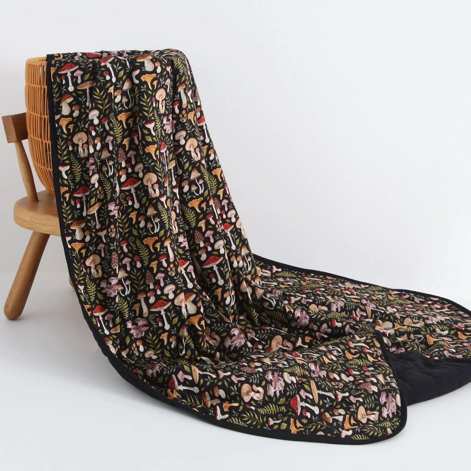 Mystic Mushrooms Adult Quilted Blanket