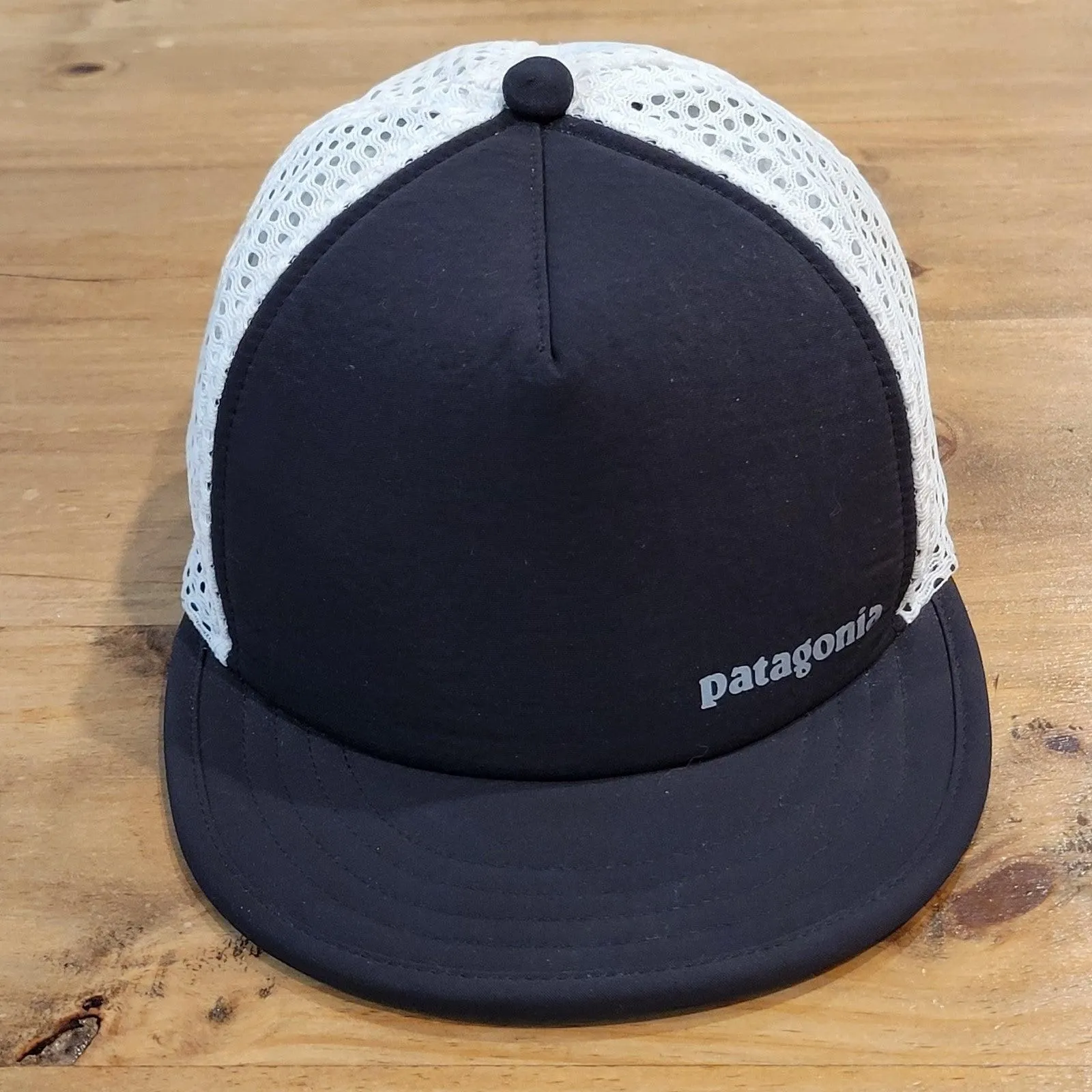 Patagonia Duck Bill Mesh Back Hat Strap Back Black Outdoor Water Fish Hiking