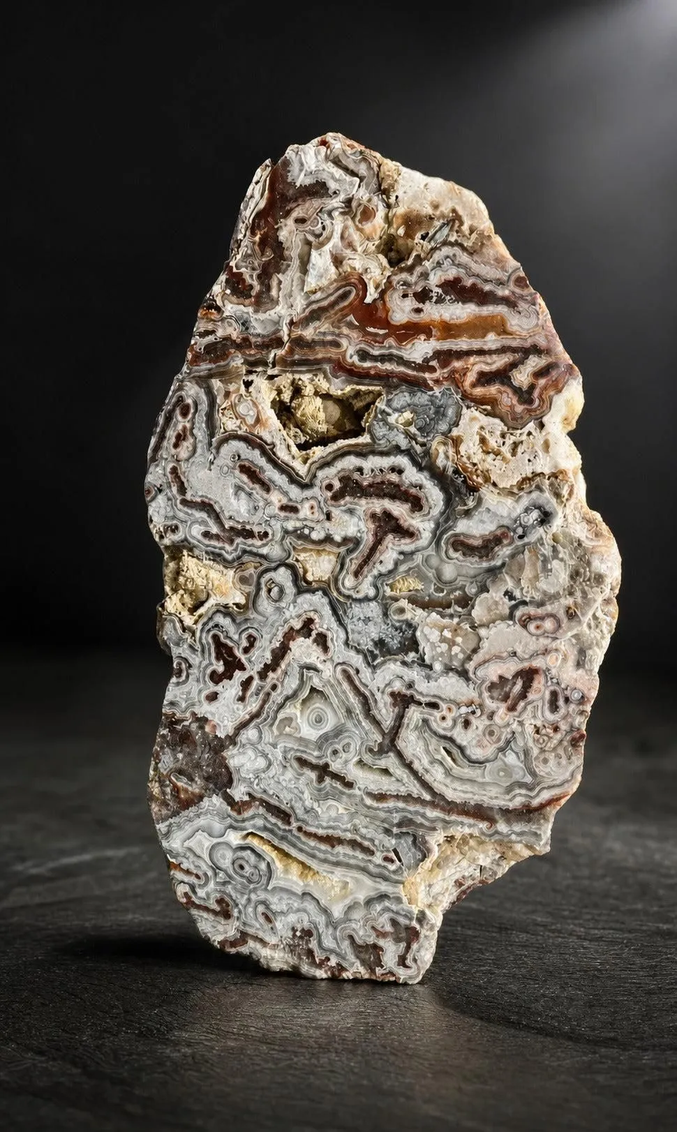 9 lb Mexican Crazy Lace Agate Statement Sculpture – Face-Polished Freeform Decor Stone