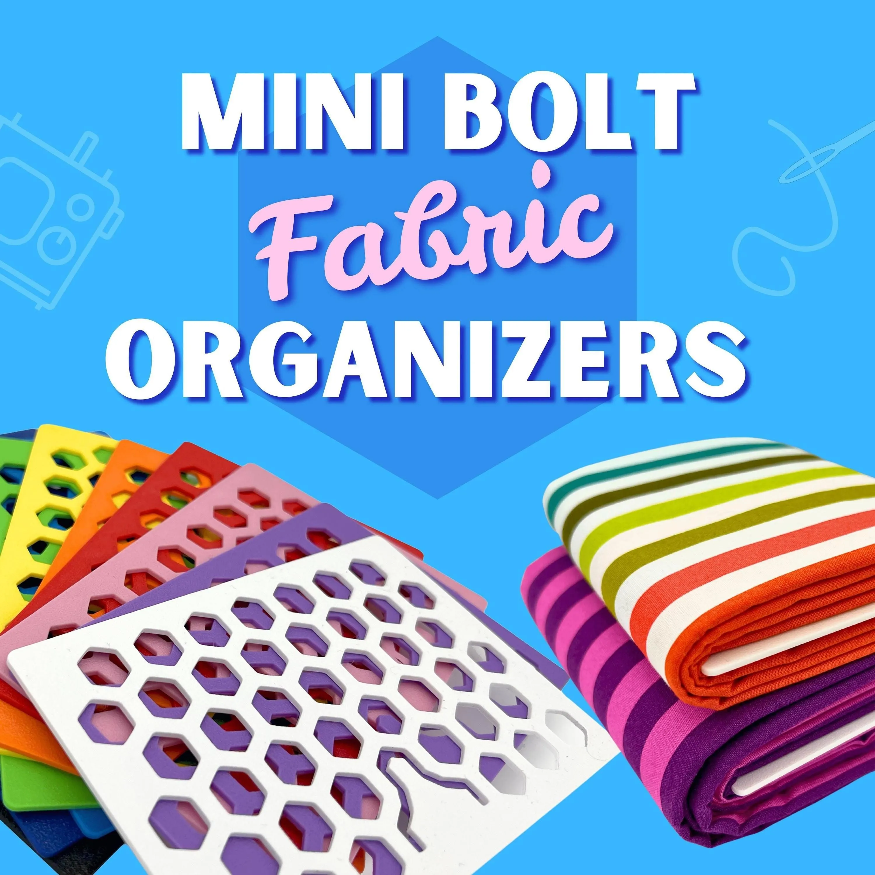 Hex Mini Bolt Fabric Organizers – 10 Pack w/ Clips – 3D Printed