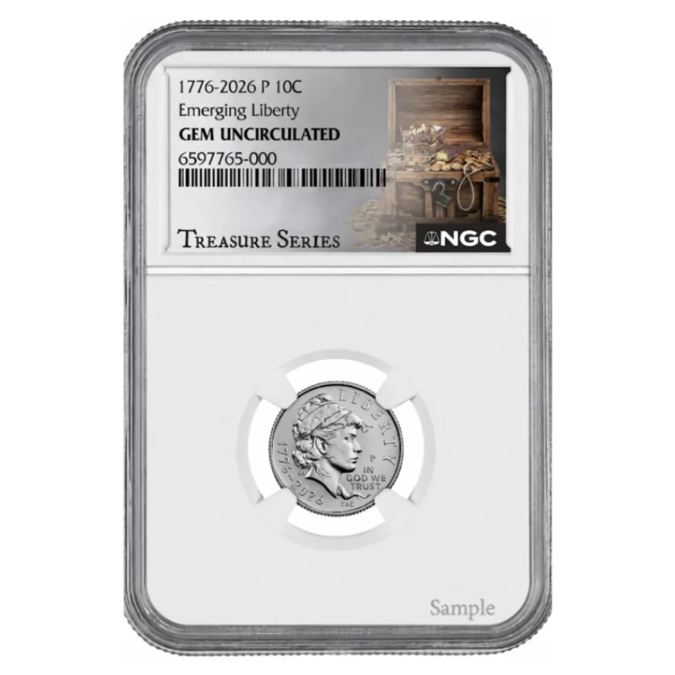 2026-P U.S. Emerging Liberty Dime 10 Cents Coin NGC GEM UNC Treasure Series (04/22)