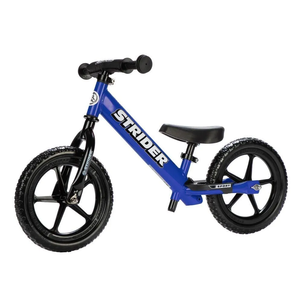 Used and fully functioning - Strider 12" Kids Boys Girls Balance Bike Lightweight Adjustable Blue Sport